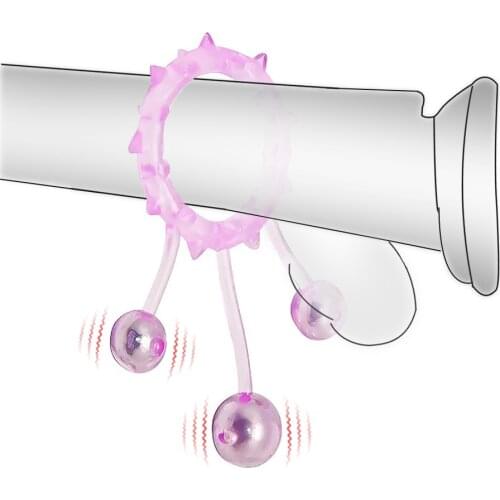 Silicone Vibrating Penis Ring Delay Ejaculation Dick Cock Ring With Vibrating Balls Clitoris Stimulate Sex Toys For Men Couple