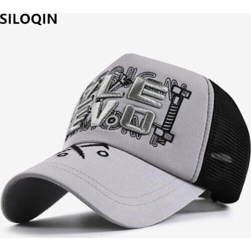 SILOQIN personality mesh cap summer breathable baseball caps for men women embroidery sports cap snapback hat couple tongue caps