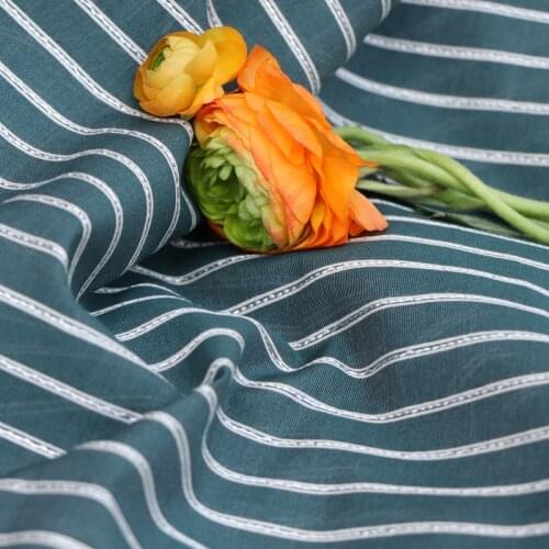 SMLTW High Quality Natural Silk And Cotton Yarn-dyed Fabric For Sewing Cloth Dresses Robe Summer Thin DIY Handmade Designer