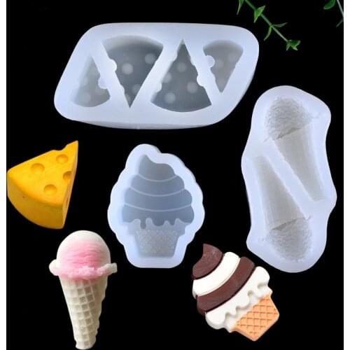 Cheese cone ice cream crystal Epoxy mold aroma plaster ultra light clay cake decoration chocolate