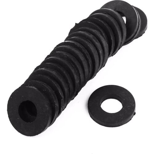 Uxcell 20pcs O-Ring Rubber Material Round Shape Hose Gasket Flat Washer Lot for Faucet Grommet Bathroom Product Valve Black