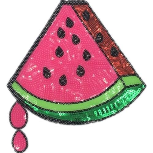 Embroidery Sequins Big Watermelon Patches Fruits Patches Badges Applique Patches For Clothing