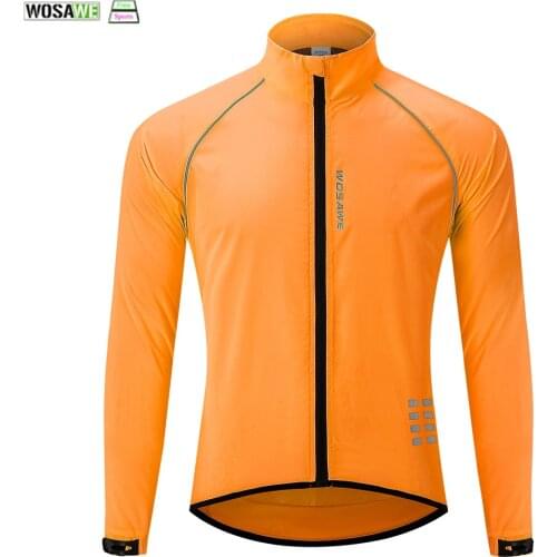 WOSAWE Cycling Rain Jacket High Visibility MultiFunction Jersey Road MTB Bike Bicycle Windproof Quick Dry Rain Coat Windbreaker