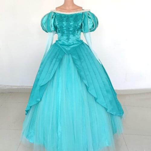 Mermaid Ariel Cosplay Costume Adult Women Performance Princess Dress Halloween Carnival Party Gown