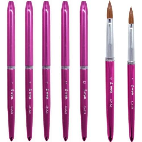 1PCS Eval 100% Kolinsky Sable Hair Acrylic Nail Brush 6# 10# Professional UV GEL Nail Art Tools Nail Beauty Supplies