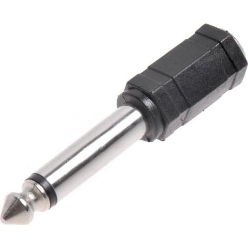 2pcs 6.35mm 1/4 Male To 3.5mm 1/8 Female Mono Audio Mic Plug Adapter Jack