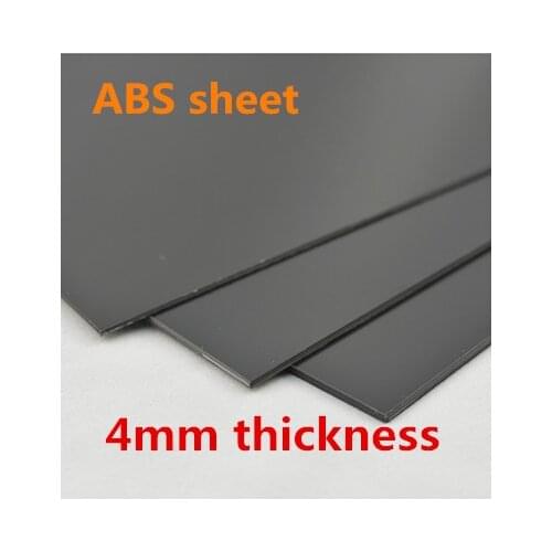 2pcs/lot 4mm thickness black colour ABS plastic sheet model solid flat board for sand table model making advertising plank
