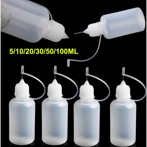 5pcs/set 5/10/20/30/50/100ML Needle Tip Glue Applicator Bottle for Paper Quilling DIY Scrapbooking Paper Craft Tool
