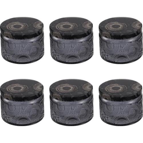 6pcs Embossed Glass Candle Container Kits Round Candle Making Mason Jars