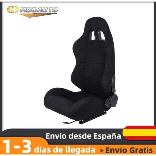 MODAUTO sports car seat, adjustable Semibaquet, with rails included, Universal for driver/passenger, NegraN100 fabric