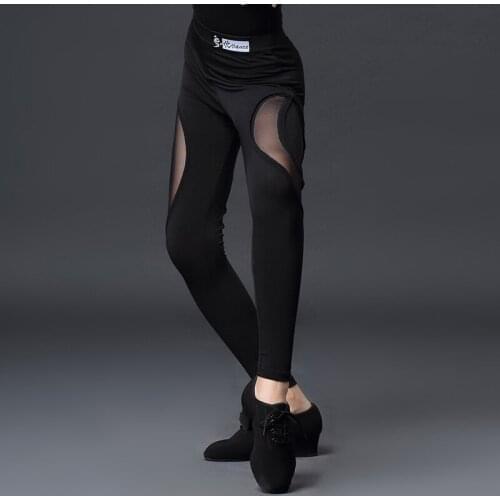 New Latin Dance Pants Children Black Skinny Trousers Girls Rumba Salsa Cha Cha Samba Dancing Clothing Kids Practice Wear DN4695