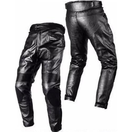 DUHAN black PU leather Motorcycle Racing Pants Jeans pads armor drawers racing trousers riding pant DK05
