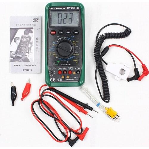 DY2201D Digital Vehicle Maintenance Multimeter Duty Cycle Temperature And Air Conditioning Temperature Detection