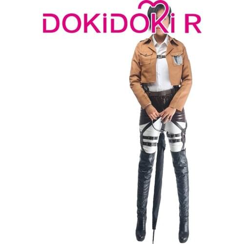 DokiDoki-R Anime Attack on Titan Cosplay Mikasa Ackerman Shingeki no Kyojin Anime Cosplay Attack on Titan Eren Levi Costume