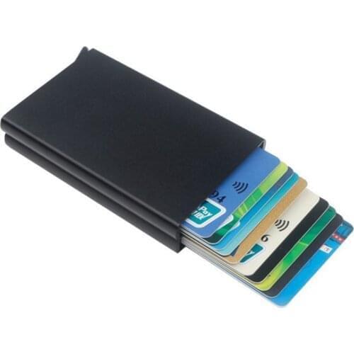 Aluminum Double Box Credit Card Holders for Men Slim Anti Protect Travel ID Cardholder Women Rfid Wallet Metal Case Porte Carte