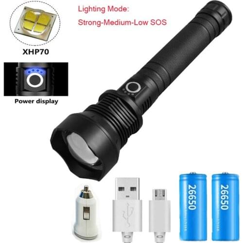 Xhp70.2 Hunting Most Powerful Led Flashlight Rechargeable Usb Waterproof Torch Lamp 18650 or 26650 Battery