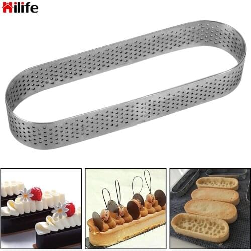 2PCS Mould Mousse Chocolate Pan Dessert Pastry Cake Mold Oval Mould Tart Ring Stainless Steel For Baking Tartlet