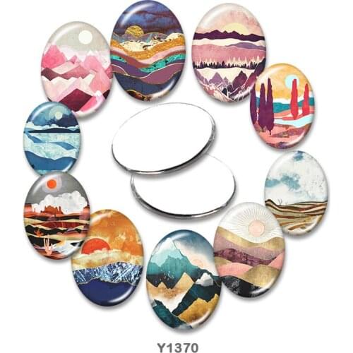 Mountain Oval glass cabochon 13x18mm/18x25mm/30x40mm flat back Making findings TRY1370