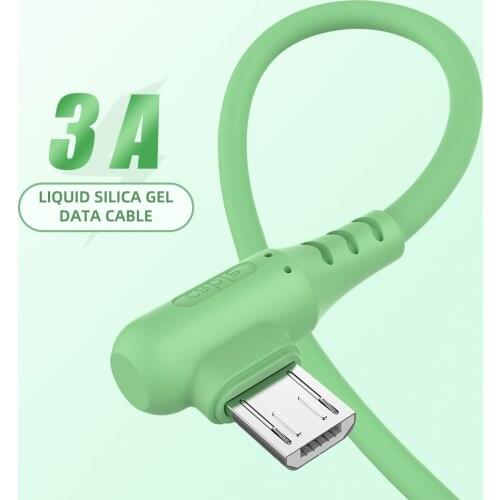 USB Fast Charging Cable Micro USB Mobile Game Elbow Data Cable 90° Degree Elbow Charger Data Line For Samsung S20 Xiaomi Huawei