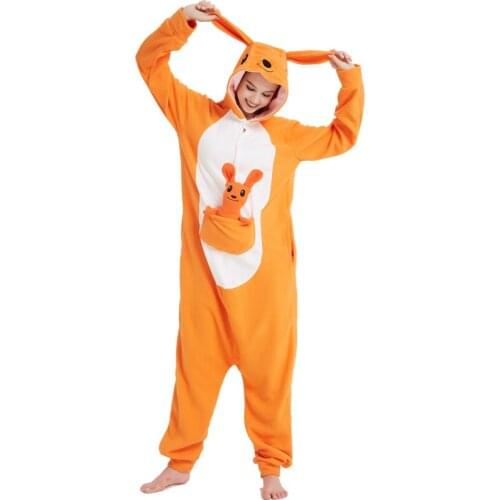 Kawaii Kangaroos Kigurumi Women Animal Pajamas Girls Onesie For Adults Cartoon Sleepwear Pyjamas Cosplay Costume For Halloween
