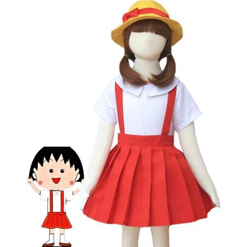 Kids Adult Amine Chibi Maruko Chan Cosplay Costumes School uniforms Costumes Girls Party Kindergarten Costumes