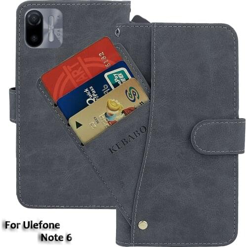 Leather Wallet Ulefone Note 6 Case 6.1" Flip Fashion Luxury Front Card Ulefone Note 6 Cases Cover Business Magnetic Phone Bags