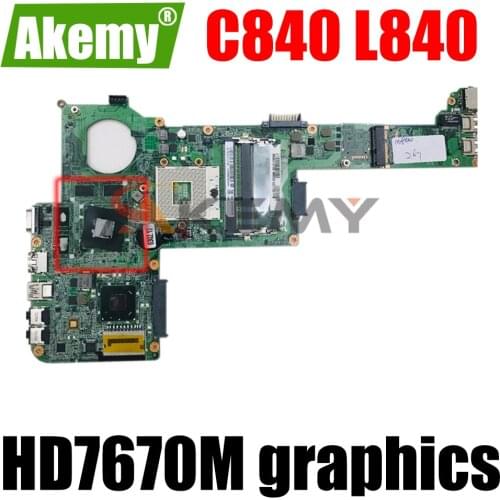AKEMY DABY3CMB8E0 REV E A000174130 For Toshiba Satellite C840 L840 Laptop motherboard HM76 DDR3 HD7670M graphics