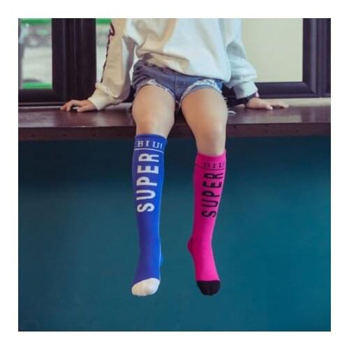Fashion Kids Socks Girls Socks Autumn Winter Color Knee High Socks Cotton Warm Socks for 3-8Y
