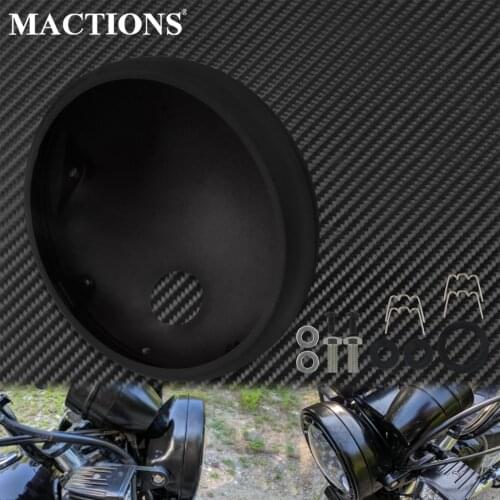 Motorcycle 7" Matte Black Outside Shell LED Headlight HeadLamp Housing Cover Bucket For Harley Sportster XL Touring Dyna Custom