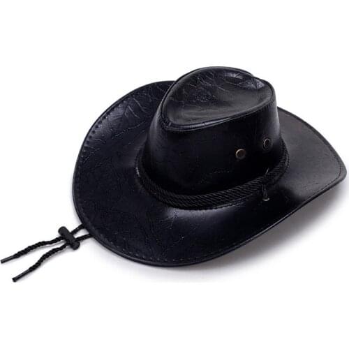 Anime Game Red Dead Redemption 2 Cowboy Hat Cosplay Costume Prop Hats Leather Unisex Western cowboy hat men knight hat