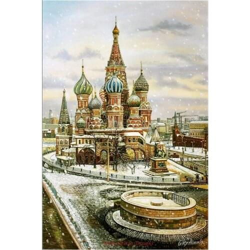 Embroidery Counted Cross Stitch Kits Needlework - Crafts 14 ct DMC Color DIY Arts Handmade Decor - St. Basils Cathedral
