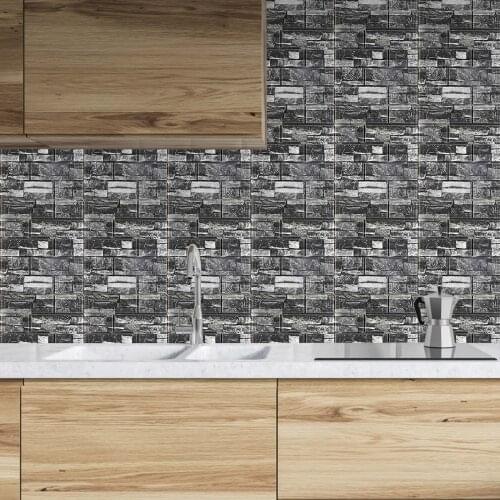 New Pe Foam 3d Diy Wall Stickers Decor Embossed Brick Stone Color Tile Splicing Waterproof Wallpaper For Kids Room Bedroom