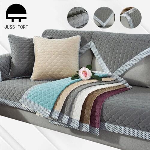 Thick Flannel Sofa Cover Short plush Sofa Seat Cushion Corner Sofa Towel Solid Color Non-slip Couch Covers for Living Room Decor