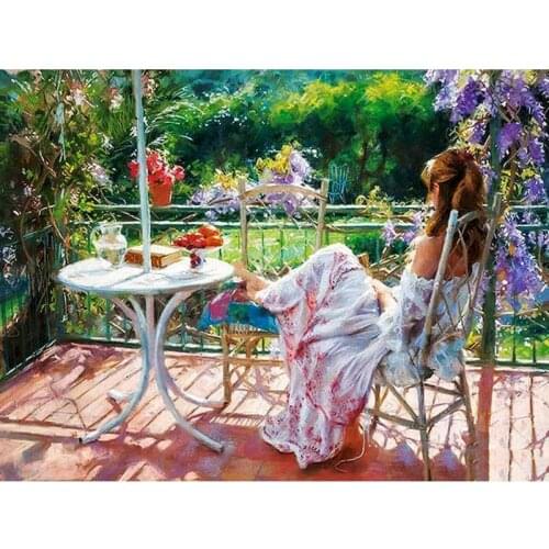 SDOYUNO 5D DIY Diamond Painting Kit Flowers Girl Full Square Drill Diamond Embroidery Love Rhinestones Mosaic Decor Home