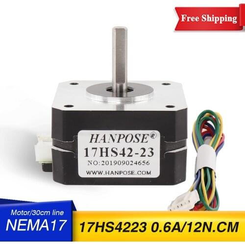 Free shipping Nema17 Stepper Motor 42 motor 0.7A 14N.CM 17HS4223 23MM motor 4-lead For 3D Printer Monitor Equipment
