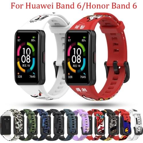 For Huawei Honor Band 6 printing Correa Smart Wristband Replacement Watch Belt Strap for Huawei Band 6 6 Pro Wrist Accessories