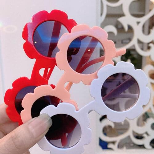 2020 New Cute Sun Flower Kids Sunglasses for Boy Girls Toddler Colorful Lovely Baby Round Sun Glasses Children Eyewear Oculos