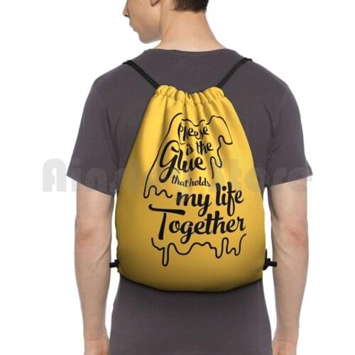 Cheese Is The Glue That Holds My Life Together Backpack Drawstring Bag Riding Climbing Gym Bag Cheese Funny Humor Diet Food