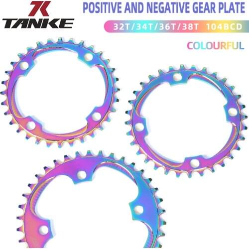 TANKE 104BCD MTB Bike Chainring 30T 32T 34T 36T 38T round gear plate 8-11s positive and negative tooth chain wheel Bicycle Parts