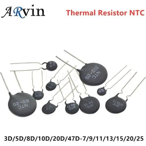 10pcs Thermal Resistor NTC 5D-11 10D-9 10D-11 47D-15 10D-20 10D-13 8D-11 10D-15 5D-15 10D-7 MF11-103 10D-25 8D-20 20D-20 5D-9