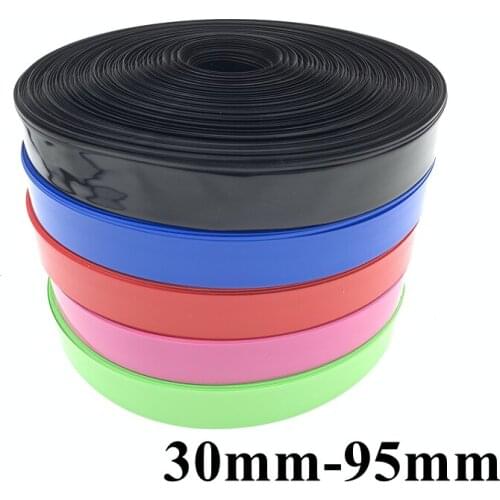2 M /5 M PVC Heat Shrinkable Tube 30mm ~ 95mm Wide Insulation Shrinkable Sleeve Cable Sleeve 18650 Lithium Battery Sleeve