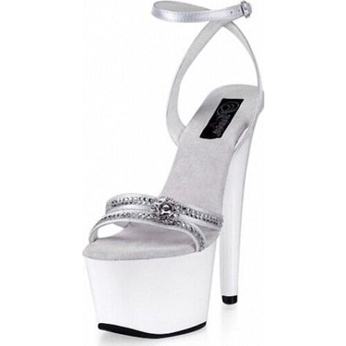 High Heels pole dancing sexy Shoes With diamond buckle strap Dance high heel shoes 17cm Platform Dance Shoes