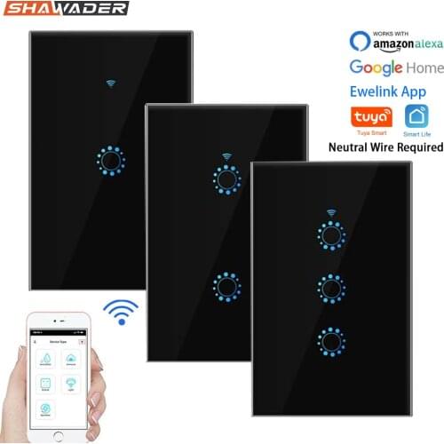 Smart WiFi Tuya Light Wall Switch Interruptor Touch Glass Panel Homekit Remote Control Ewelink Smartlife Alexa Google Home Siri