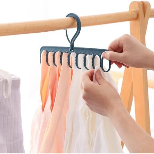 9-hole Clothes hanger organizer Space Saving Hanger multi-function folding magic hangers drying Racks Scarf clothes Storage
