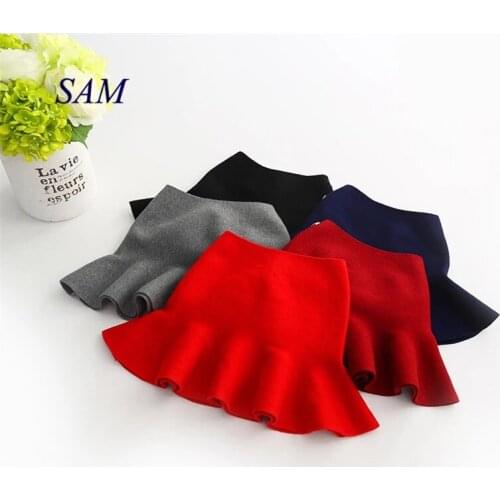 Girls knitted skirts childrens short trumpet skirt girl 2021 autumn and winter mermaid tutu skirt clothes