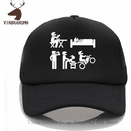 Funny Dirt Bike Rider baseball caps Humor Joke Eat Sleep Drink Make Love Motorcycle Life tendy caps Motobikers cool Fishing hats
