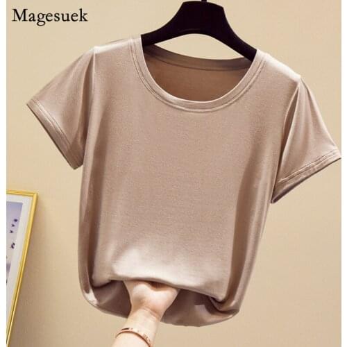 Women Round Collar Casual Woman Tshirts Short Sleeve Tees Shirt Femme Tops Fashion Solid Summer T Shirt Blusas 9 Colors 13461