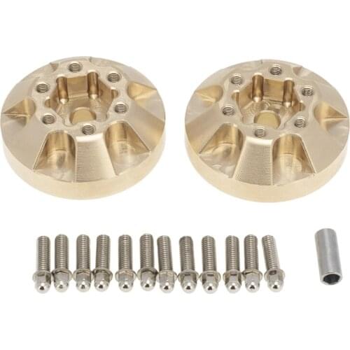 2PCS Brass 12mm Weighted Wheel Hex Hub Weights for 1/10 RC Crawler 1.9 2.2 Wheel Rim Axial SCX10 Traxxas TRX4 D90