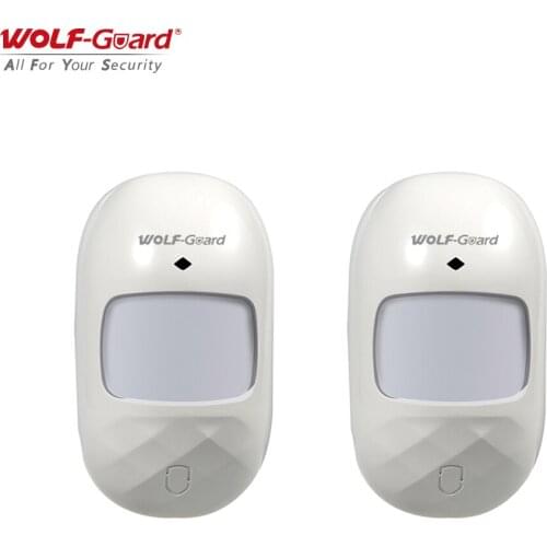 2Pcs Wolf-Guard Wireless 110° Wide-Angle PIR Motion Sensor Detector Anti Light House Safety Parts for Home Security Alarm System