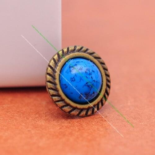 20pc 13mm Antique Brass Turquoise Rivet Stud Fastener Concho Rivetback For Leathercraft Wallet Belt Luggage Bag Garment Decor